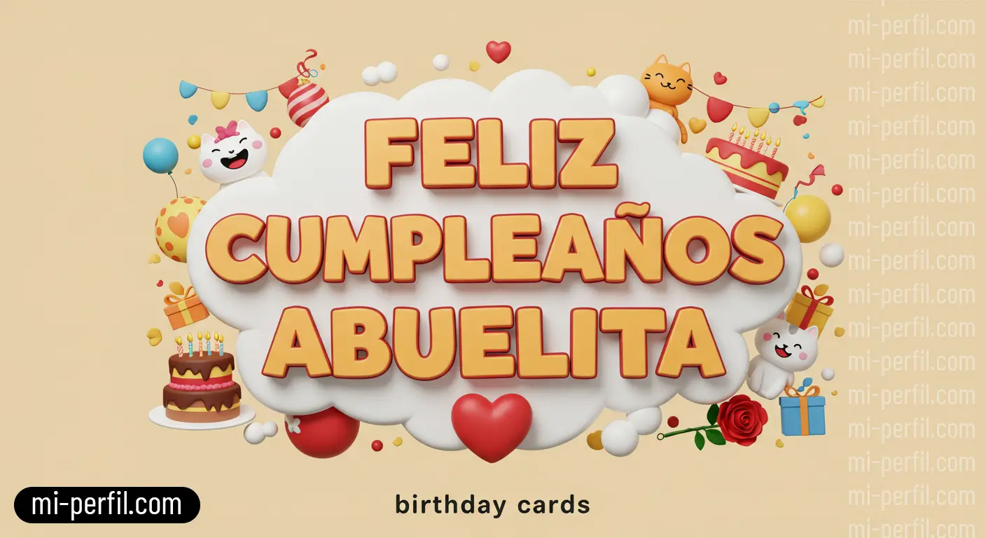 Tarjetas de cumpleaños Feliz Cumpleaños Abuela