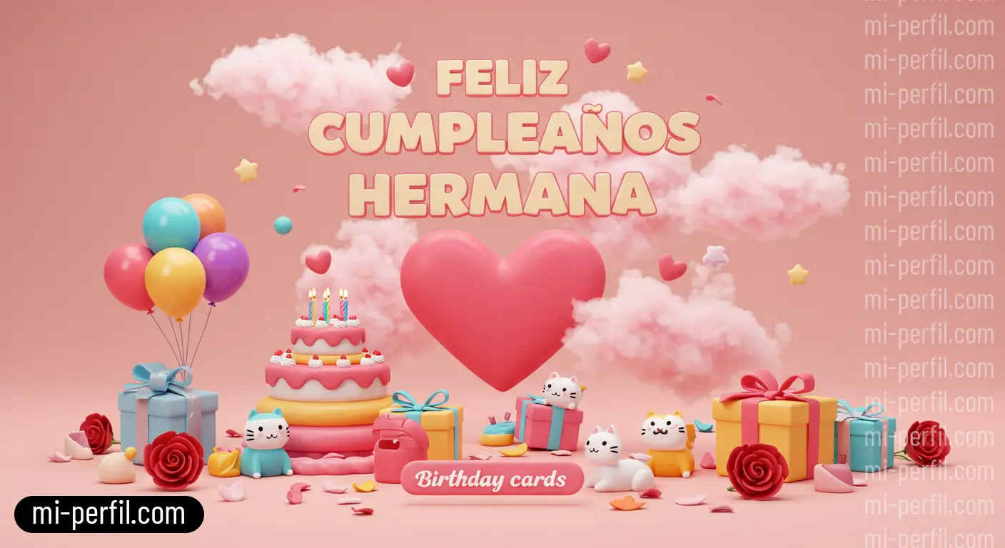 Tarjetas de cumpleaños Feliz Cumpleaños Hermana