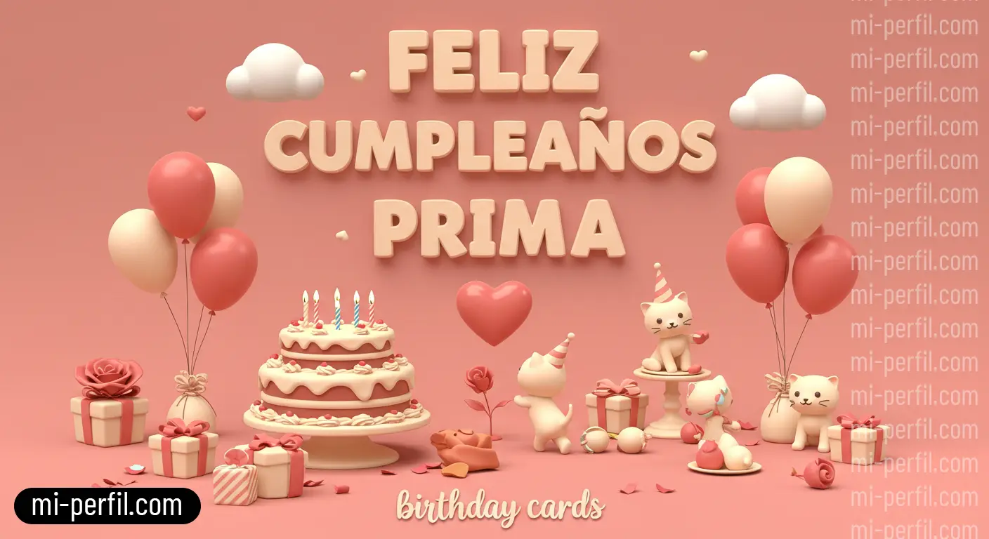 Tarjetas de cumpleaños Feliz Cumpleaños Prima