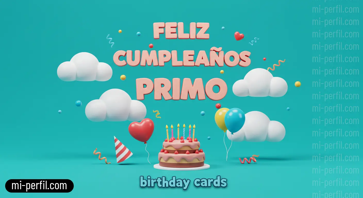 Tarjetas de cumpleaños Feliz Cumpleaños Primo